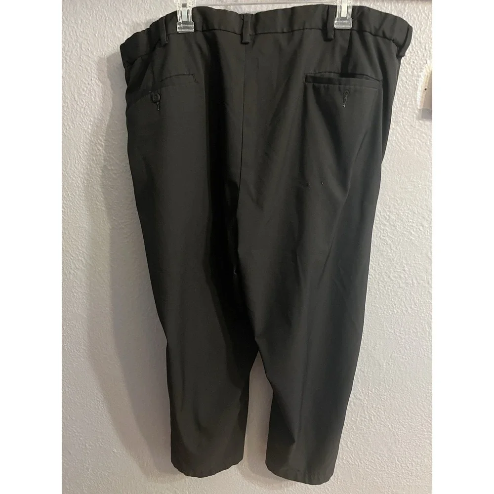 Haggar Pants Men's 46‎ Classic Fit Black Cool Right Performance Flex